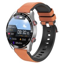 HW20 ECG PPG 블루투스 통화 스마트워치 스포츠 피트니스 추적기 방수 럭셔리 Smartwatch 안드로이드 IOS, 02 brown