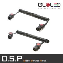 ABS/EBS 7P/15P 24V 배선/돼지꼬리/Y자 만 스카니아 볼보 벤츠 이베코 트라고 프리마 [추레라 샷시 대형트럭 수입트럭 덤프] [641166/641167], 7P COIL (ISO 7638-1)