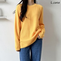 엘케이트 여자 니트 LDZ916 오버핏 라운드넥 긴팔 티셔츠