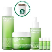 아이소이 [스벅1잔] 모이스춰 닥터 3종세트(토너130ml 크림70ml 앰플40ml)+장수진토너8mlx3, 세트(MD006_J_1)