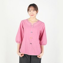 리예 30수 매듭 포인트 티 블라우스 여자 여름 생활한복