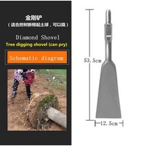 땅 구멍 뚫기 기계 파기 나무 굴착기가 나무 이식 삽니다. 곡괭이 깨기 스매싱 작업, 회색녹색