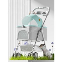 리릭테일 강아지유모차 퍼피웨건 애견 폴딩, 핑크