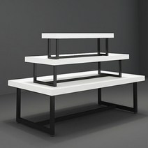 중앙매대 아일랜드 매장진열대 화장품 신발 가방 디스플레이 3층 선반 테이블, FREE, B (120x90)