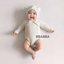 빠빠 도트곰2종-보넷+슈트