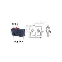 미니 마이크로 리미트 스위치 NO NC 3 핀 PCB 터미널 SPDT kw12/11 마우스 zw12 소형 스트로크 피트 2 5A 풀리 5 피스, 01 ZW12-1