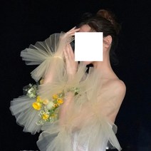 웨딩드레스 볼레로 연출변형 팔뚝 숄더 커버 본식스냅 핸드슬리브 소매 탈부착 웨딩볼레로, A