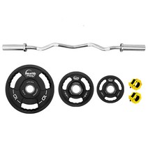 헬스프라자 중량컬바(이지바)+중량원판 세트할인 2종 택1, 28kg