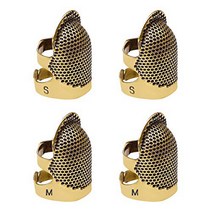 4 Pack Sewing Thimble Finger Protector Adjustable Finger Metal Shield Protector Pin Needles Sewing, 1, Adjustable Finger Metal Shiel