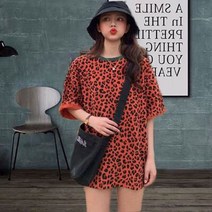 봄 여름 캐주얼 레오파드 프린트 반팔 티셔츠 블라우스