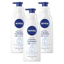 니베아 호주 Nivea Body Lotion 익스프레스 하이드레이션 48h 모이스처 바디로션 400ml, 3팩