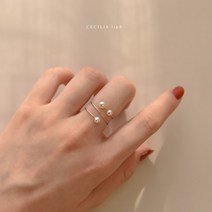 14K진주반지 세셀리안 심플 기질 천연 고급 골드 스몰 오픈 링
