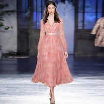 수입원피스 명품스타일 레이스 프릴 플라워 롱 원피스