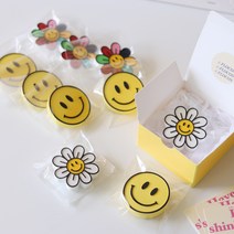 [플로꽁] 스마일 데이지꽃 차량용 석고방향제 5ml 리필향 포함, 옐로우데이지꽃, 헤스페리데스