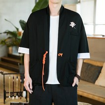 핑크반팔셔츠 여름 차이나 가디건 코트 꽃자수 와이드 루즈핏 캐쥬얼 중국전통의상 커플 트렌드 JK23P7 4994335705