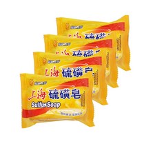 BEE & FLOWER 상하이 유황 비누 10% 유황 비누 페이스 앤 바디 바 비누 96.4g(3.4온스) (4팩), 3.4 Ounce (Pack of 6)