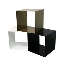 철재 양면 오픈 BOX / 블랙 화이트 철제 공간박스/스틸 큐브박스/가방 신발디스플레이/백화점