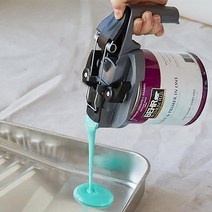 페인트 믹싱기 포함 커버 아답타교반기 재사용 캡1L 4L, C  Hand crank