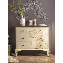 엔틱 장 미국 복고풍 예술 손으로 그린 3 서랍 캐비닛 목가적 인 스타일의 집 현관 거실 소파 사이드, [01] 2411