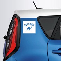 카멜 낙타 자동차 흠집가림 로고스티커 주유구커버, 소형, 그레이