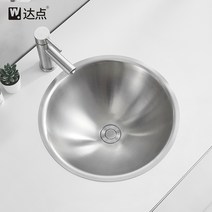 언더볼 세면대 매립형 원형 세면볼 수전 세트 sus304, (L)로즈골드 + 냉온수 수전+호스 2개