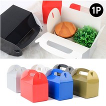 손잡이형 접이식 컬러 사각 선물케이스 크리스마스 간식 수제 초콜렛 쿠키박스 통 기념품 답례품, 색상, 레드