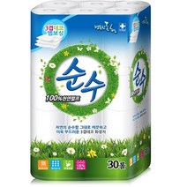 행복한동행 순수 데코 3겹 30롤 x 1개 천연 펄프 비데겸용 두루마리 화장실용 화장지 휴지 티슈 추천