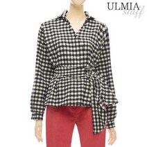 율미아스탭 율미아스탭 랩스타일체크블라우스_S2W1BL5040