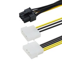pc server internal dual 2 ide molex to cpu 8pin 8p converter power lead cable 코드 18awg wire 15cm, 0.2m