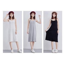 여성레이어드원피스 3컬러 1P 여자 끈나시 슬리브 봄 귀여운 데일리 여름롱