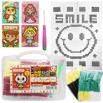 DIY 스킬자수 세트 펀칭자수 래치훅 키트 십자수, 동물만 6개