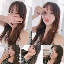 비즈헤어피스 하트 진주 꽃 포인트 헤어 똑딱핀 브릿지피스