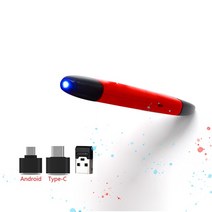 2022 새로운 2.4G 무선 마우스 펜 개성 있는 크리에이티브 수직 펜 모양의 스타일러스 배터리 마우스 PC 및 노트북 마우스에 적합, Blue light red