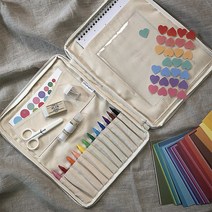 휴대용아트백 스케치북가방 미술도구가방 색연필 A4스케치북 3color, 베이지