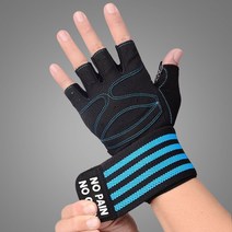새로운 Luying 피트니스 장갑 팜 미끄럼 방지 쌍 XS-XL, L: 손 둘레 20.5-22CM, 손 큰 남자, 파란색, 한 쌍