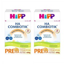 HiPP 힙 저자극 이니셜 밀크 아기 분유 HA 컴바이오틱 Hypoallergenic initial milk Combiotik 600g 2팩, 1세트