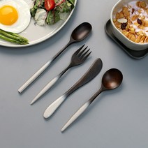 티스푼 티포크 아기자기 디저트 테이블웨어 옻칠 디저트커트러리 (윔크림) 6종 2개입, 윔크림, 버터나이트x2개입