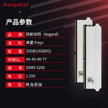 아스가르드 프레이 32G 16G(8Gx2) DDR5 5200 패키지 데스크탑 컴퓨터 메모리 랙 오버클럭, 프레이 32G (16Gx2) DDR5 5200 바