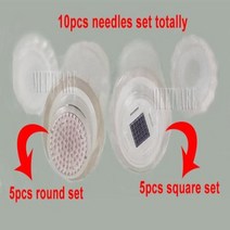 뷰티디바이스 나노 마이크로니들 메소 워터 인젝션 건 스마트 페이스 스킨 메조테라피 마이크로크리스탈 수분 보습 니들 머신, 5 round 5 square