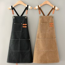캔버스 앞치마 바리스타 미술 화방 공예 도예 공방 작업 작업용, 밀크초코