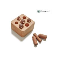Soopsori [숲소리] 끼우기퍼즐-두더지 가족찾기 원목 장난감