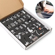 32pcs 재봉틀 용품 재봉기 용 노루발 다리 형제 가수 용 상자가있는 피트 키트 세트 Janome Blind Stitch|재봉 기계 & 액세사리|, 1개, 단일