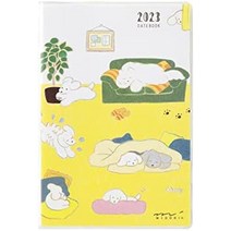 가계부 midori 22160006 수첩 수첩 2023 미니 월간 고양이 무늬 2022년 10월 시작 일본 직배송, 개 인쇄