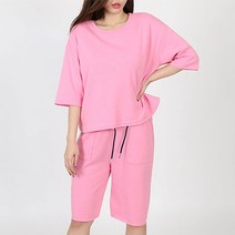 순이들 여성 무지 7부 반팔 반바지 트레이닝세트