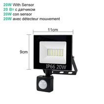 확산판 PIR 모션 센서 LED 투광 IP66 야외 벽 조명 50W, 4.Sensor 20W - Cool White(5500
