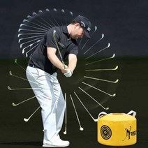 WOOJOO 골프 파워 스윙 타격 훈련기 트레이닝 타격백 옐로우, 단품