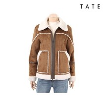 테이트 여성 퍼 트리밍 스웨이드 무스탕_KA9W0-WGJ010