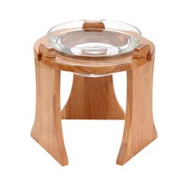 대형견 강아지 밥그릇 물그릇 리트리버 원목식탁 유리볼 식기, 대형견 유리볼세트 높이25cm