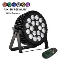 페인트 믹서 Stage Par Light 18x18w RGBWA UV 6in1 알루미늄 Full Color Wall Wash LED 18x12w RGBW 4in1, RGBWA UV Remote+영국 플러그