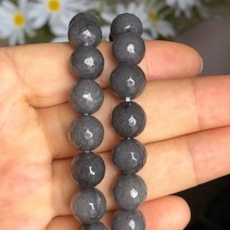 주얼리 제작용 천연 면 진녹색 옥 옥세도니 스톤 비즈 느슨한 스페이서 DIY 참 팔찌 4mm 6mm 8mm 10mm 12mm, 12mm 28-30pcs, Gray